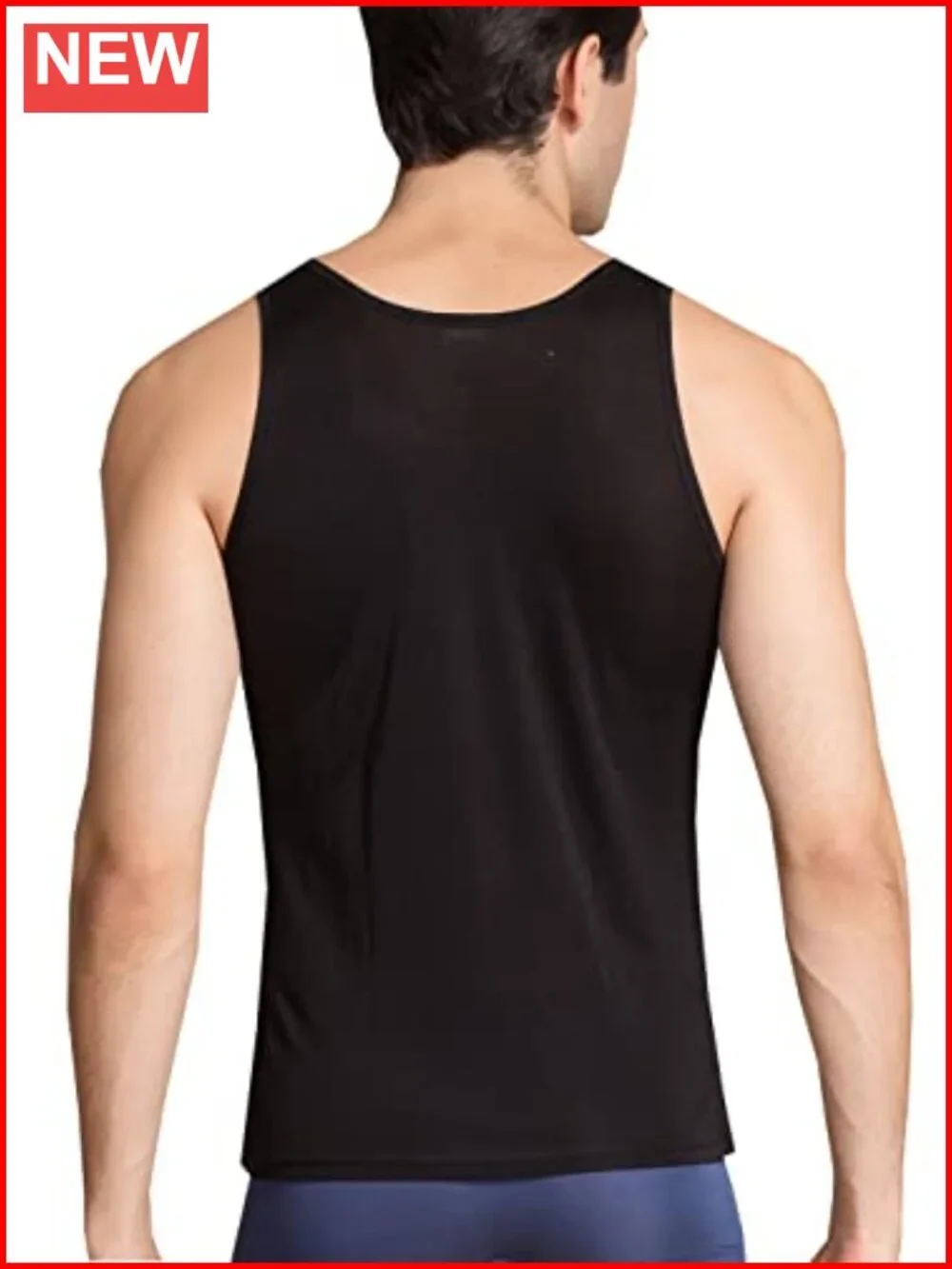 Men's Silk Tank Top Sleeveless Undershirt Breathable Stretch